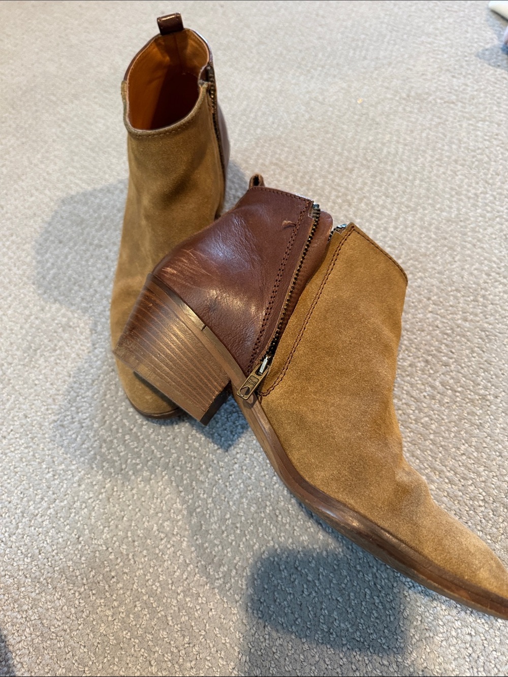 Madewell suede and leather booties